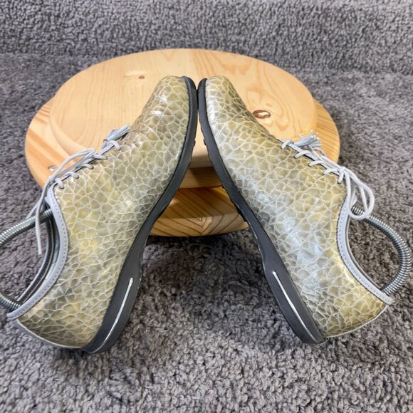 FootJoy Tailored Collection Golf Shoes Womens 8 Leather Croc Print Spikeless - Picture 5 of 8